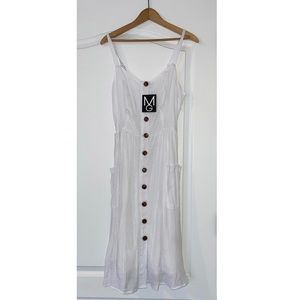Mile Gabrielle Casual Dress - A-Line: White Solid Maxi-NWT